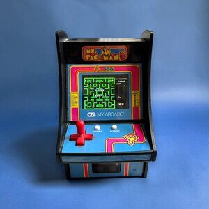 (Video) Ms. Pac-Man Arcade Video Game Micro Player Mini Tabletop Handheld WORKS